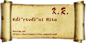 Körtvési Rita névjegykártya