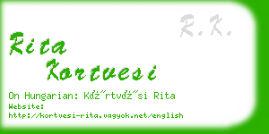 rita kortvesi business card